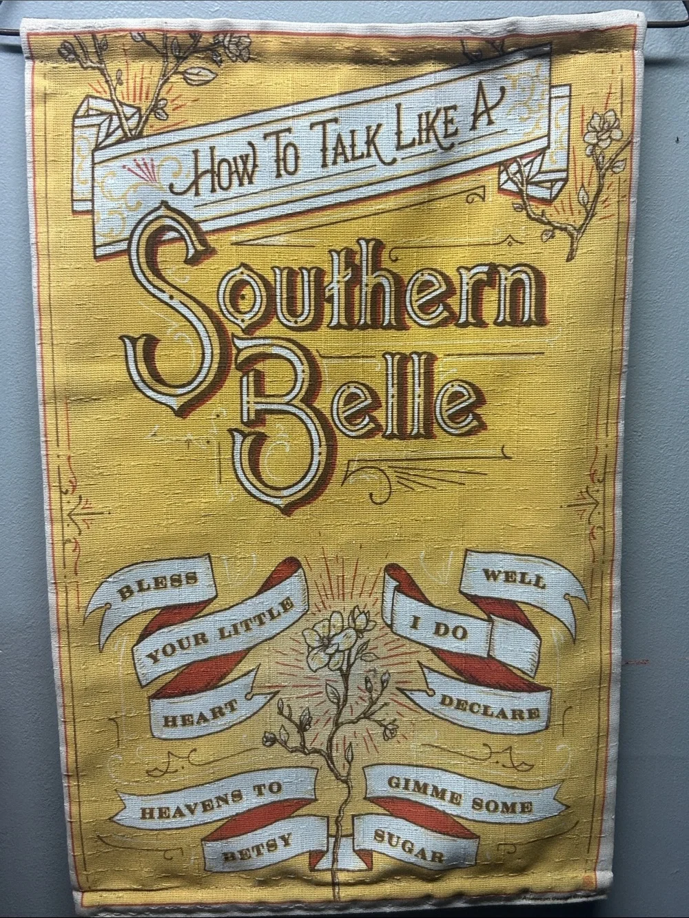Southern Belle Yellow Wall Hanging Tapestry